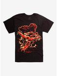 DC Comics The Flash Running Smoke Speckled T-Shirt Hot Topic Exclusive, BLACK, hi-res