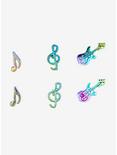Musical Note Anodized Rainbow Earring Set, , hi-res