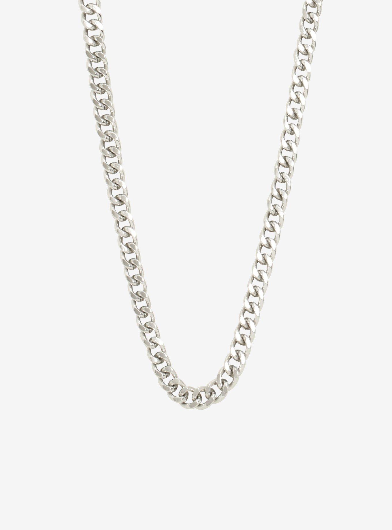 Silver Men's Chain Necklace, , hi-res