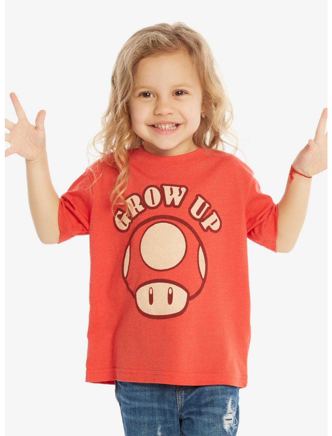Super Mario Bros. Mushroom Grow Up Toddler Tee - BoxLunch Exclusive, RED, hi-res