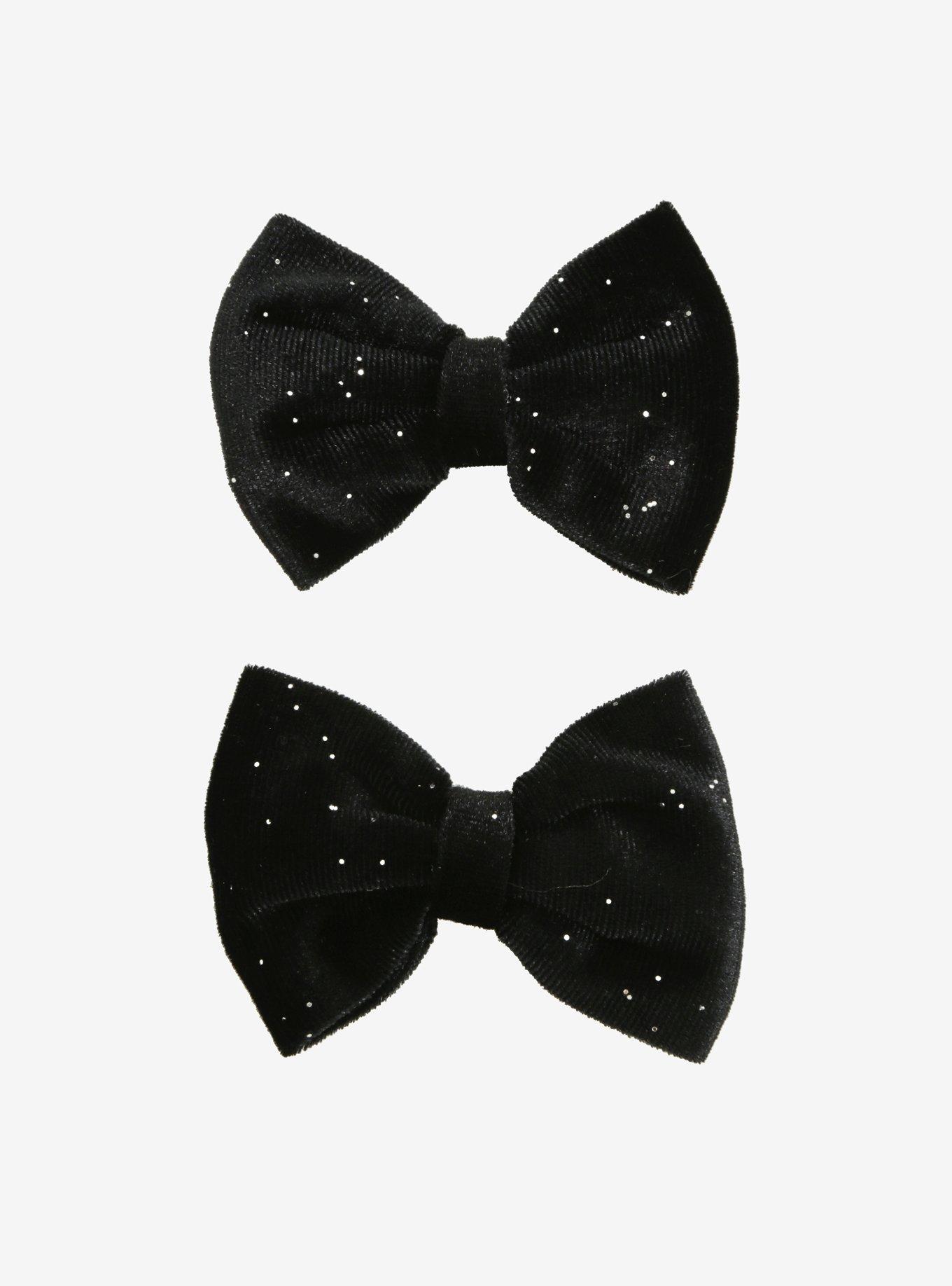 Blackheart Black Velvet Hair Bow Set, , hi-res