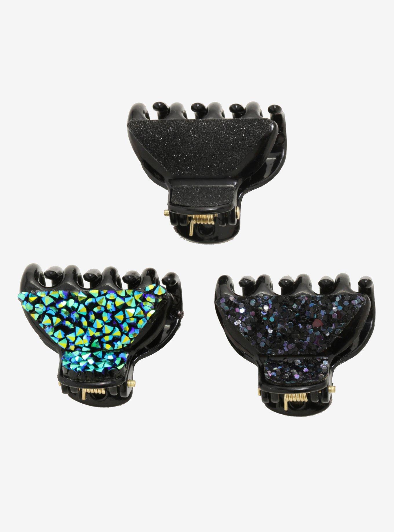 Blackheart Glitter Hair Clip Set, , hi-res