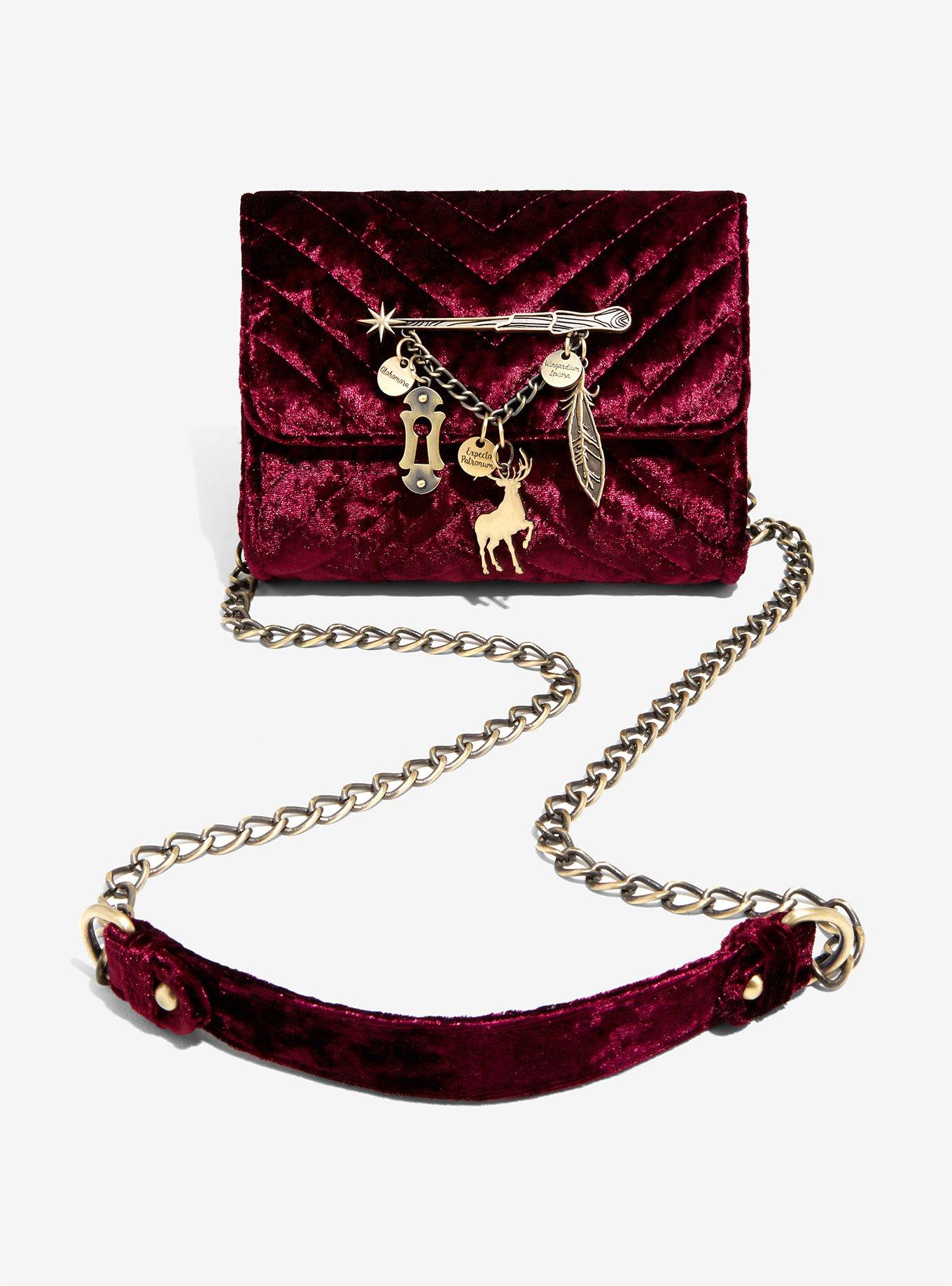 Harry Potter Wand Velvet Crossbody Bag, , hi-res