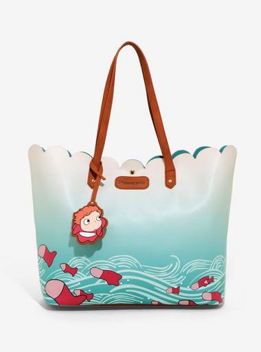 Ponyo Anime Tote Bag with Blue and Cream Accents s-l1200.jpg main image 2