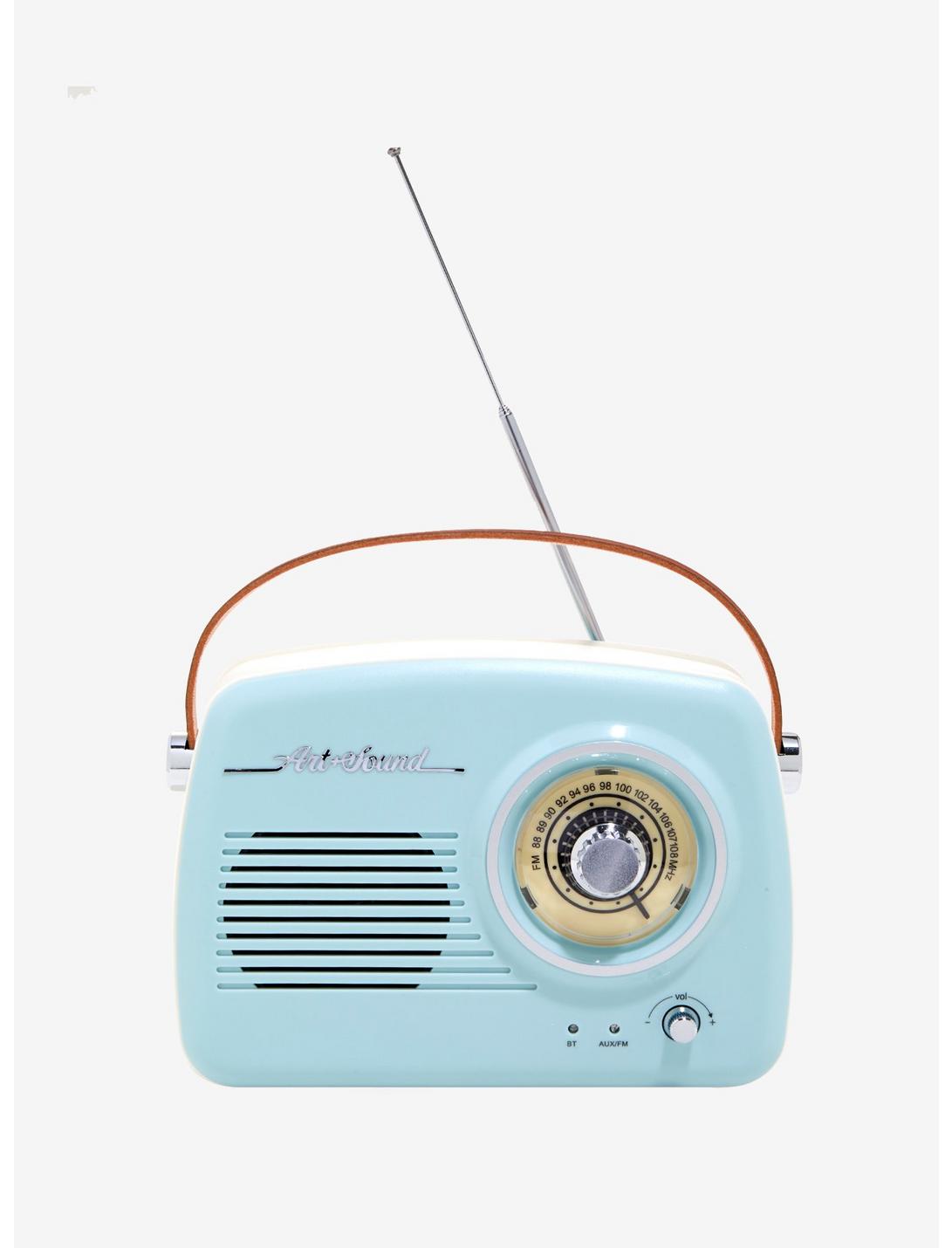 Blue Vintage Wireless Radio Speaker, , hi-res