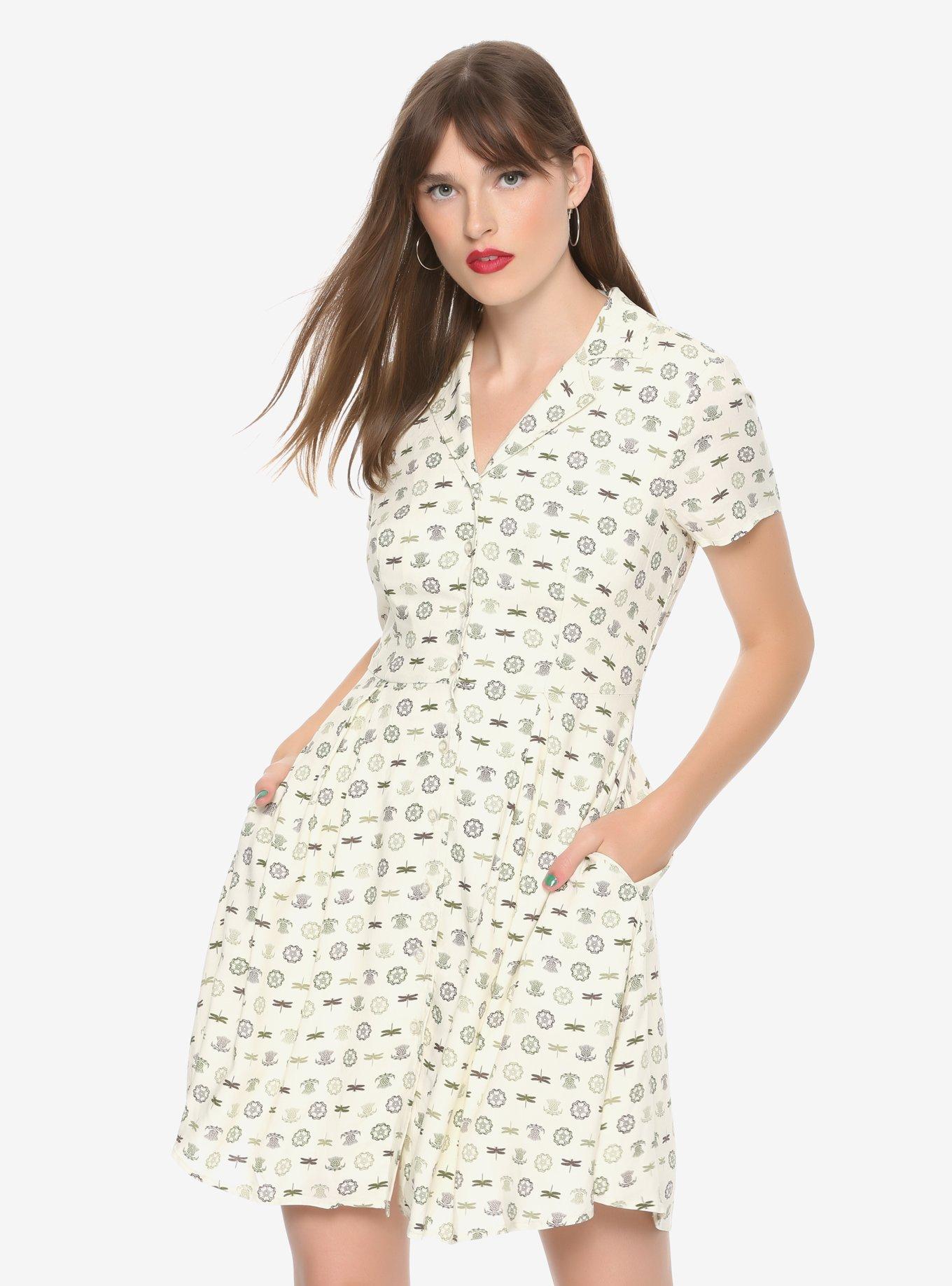 Outlander 1940s Shirt Dress Hot Topic Exclusive, IVORY, hi-res