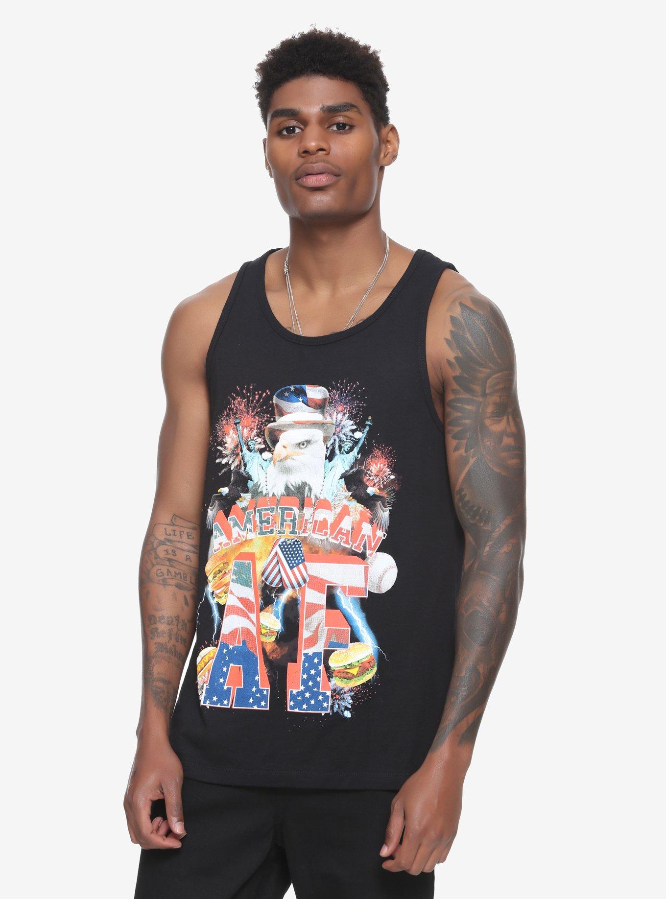 American AF Tank Top Hot Topic Exclusive, BLACK, hi-res