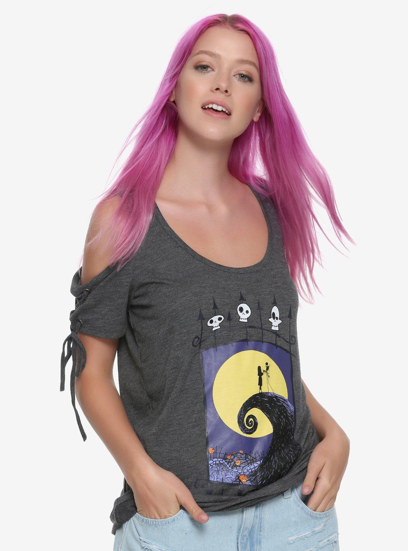 The Nightmare Before Christmas Girls Cold Shoulder Top | Hot Topic
