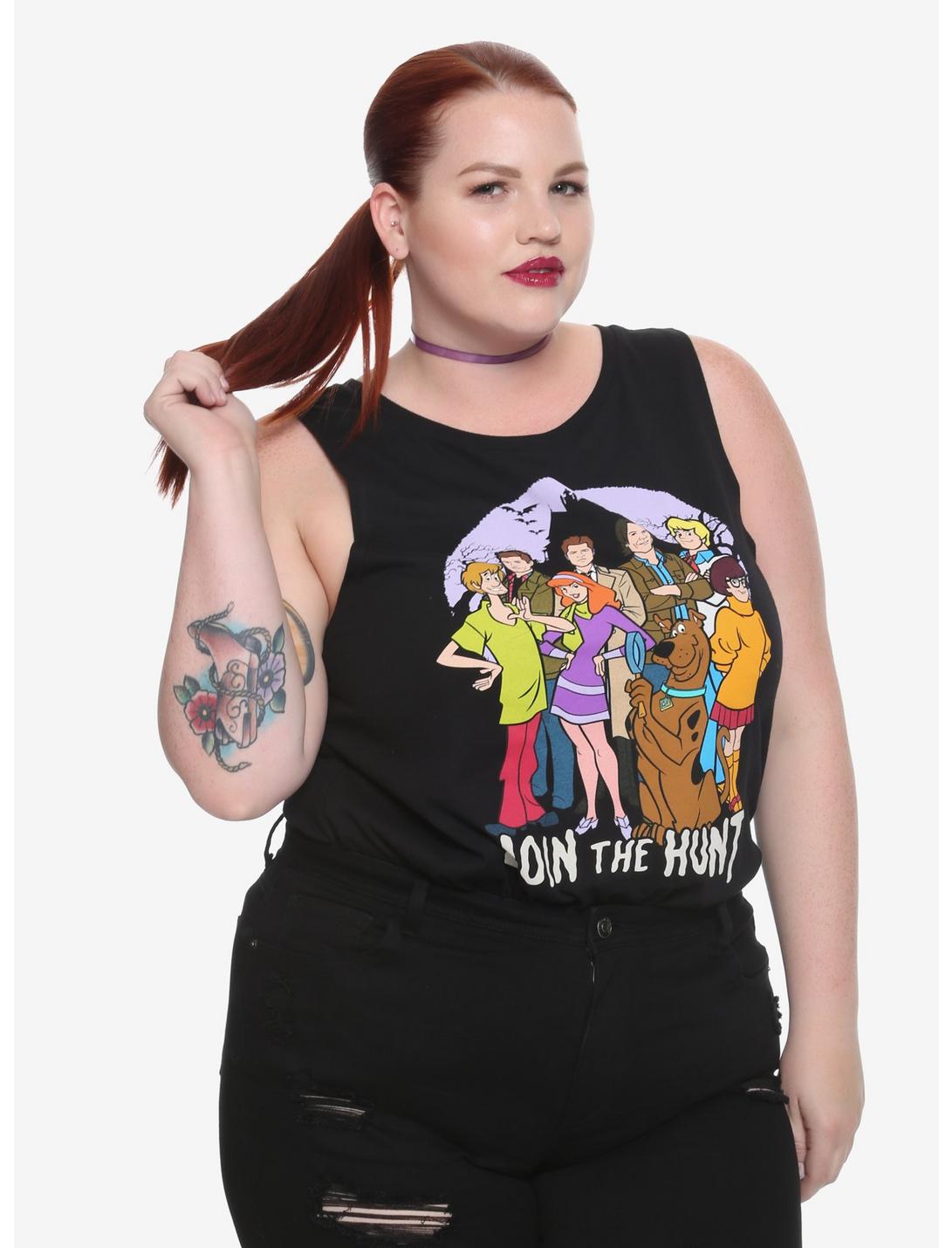 ScoobyNatural Group Dip Dye Girls Tank Top Plus Size, BLACK, hi-res