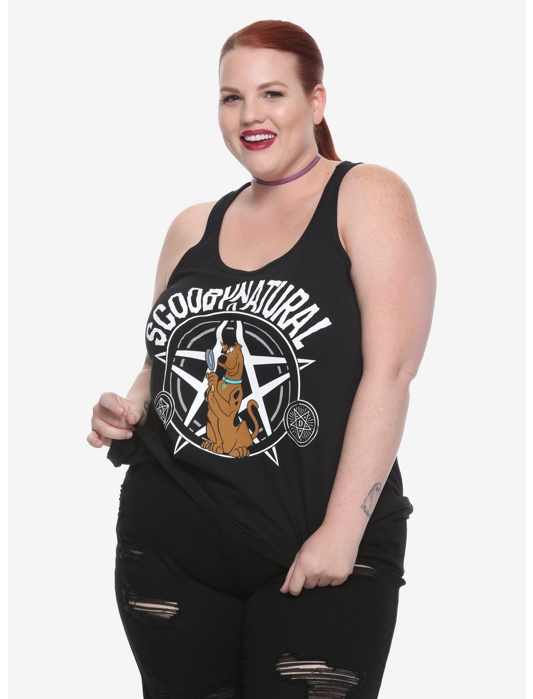 ScoobyNatural Scooby-Doo Magnifying Glass Girls Tank Top Plus Size, BLACK, hi-res