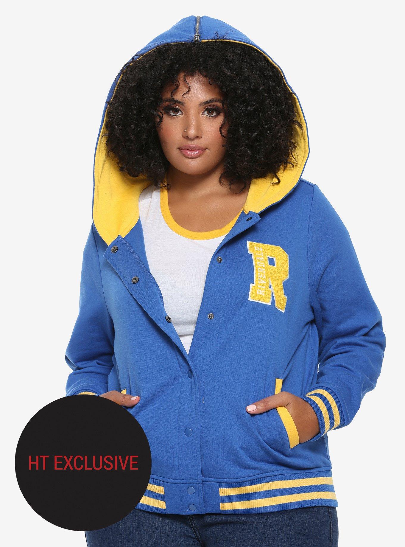 Riverdale Cheer Girls Varsity Jacket Plus Size Hot Topic Exclusive, BLUE, hi-res