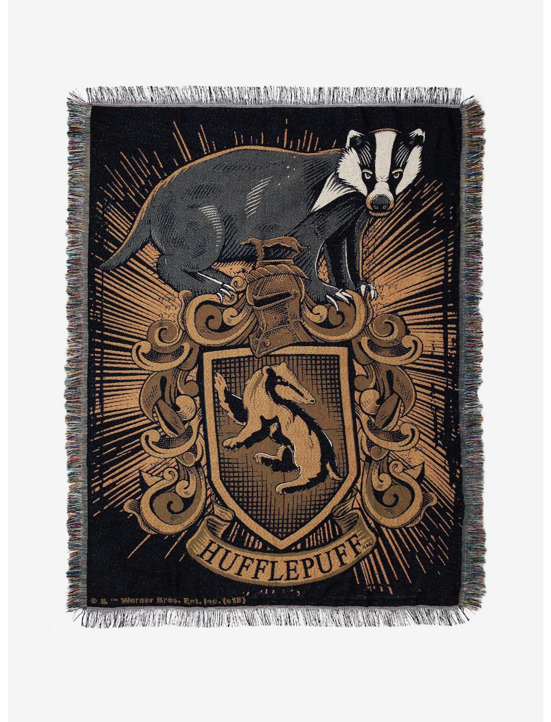 Harry Potter Hufflepuff Crest Tapestry Throw Blanket, , hi-res