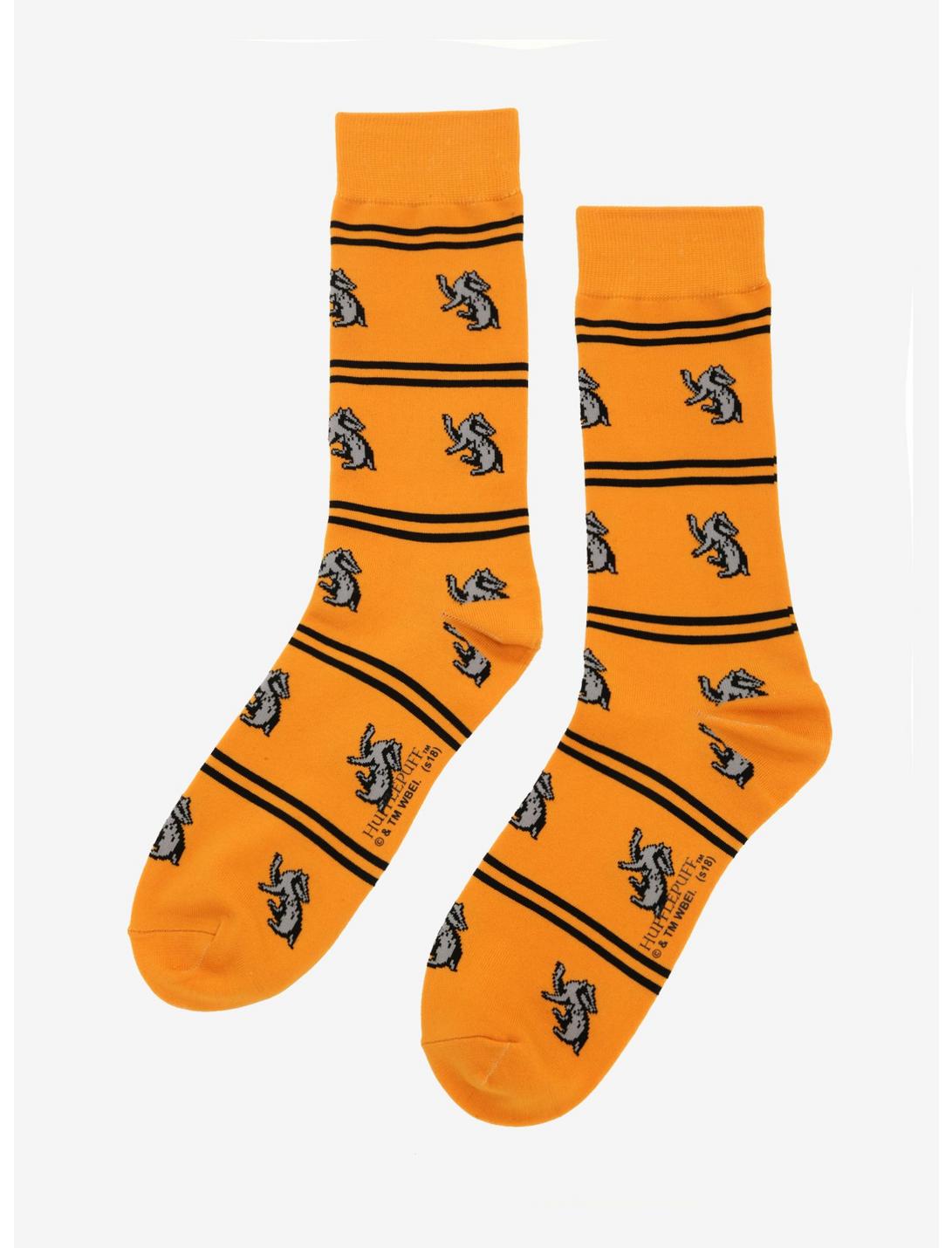 Harry Potter Hufflepuff Striped Dress Socks - BoxLunch Exclusive, , hi-res