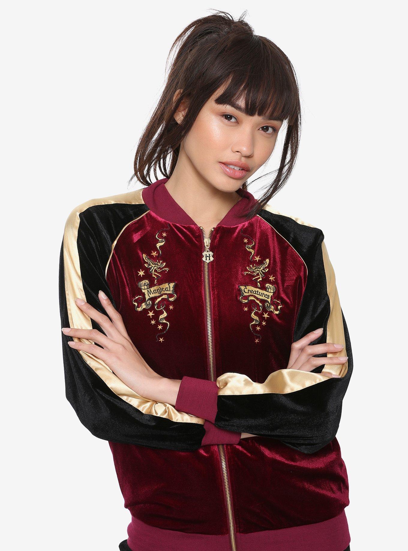 Harry Potter Magical Creatures Girls Bomber Jacket, BURGUNDY, hi-res