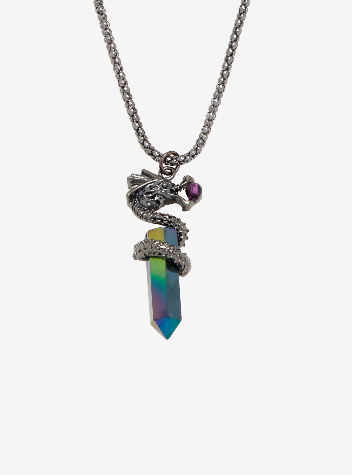Blackheart Dragon Crystal Necklace, , hi-res