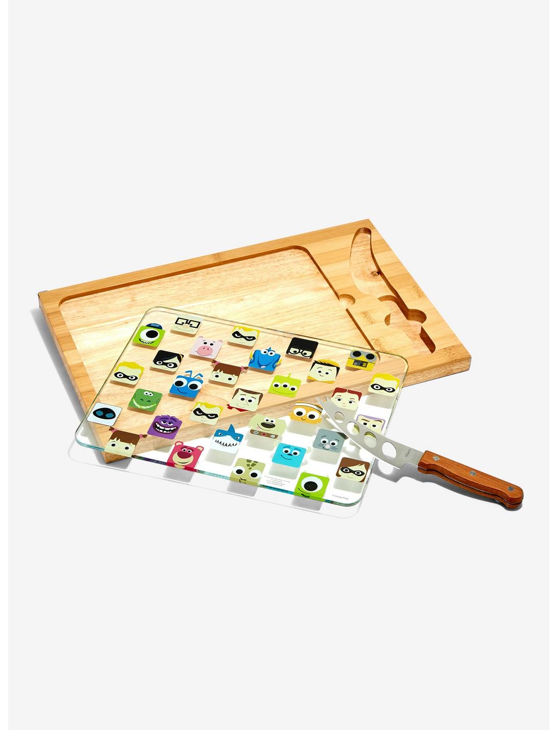Disney Pixar Icons Glass Top Serving Tray With Cheese Knife, , hi-res