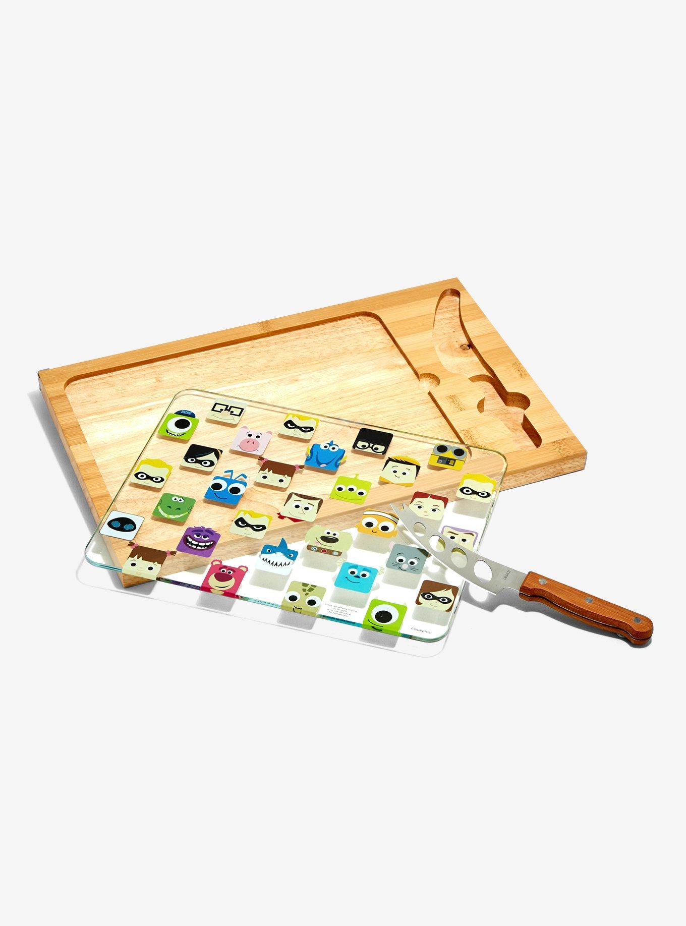 Disney Pixar Icons Glass Top Serving Tray With Cheese Knife, , hi-res