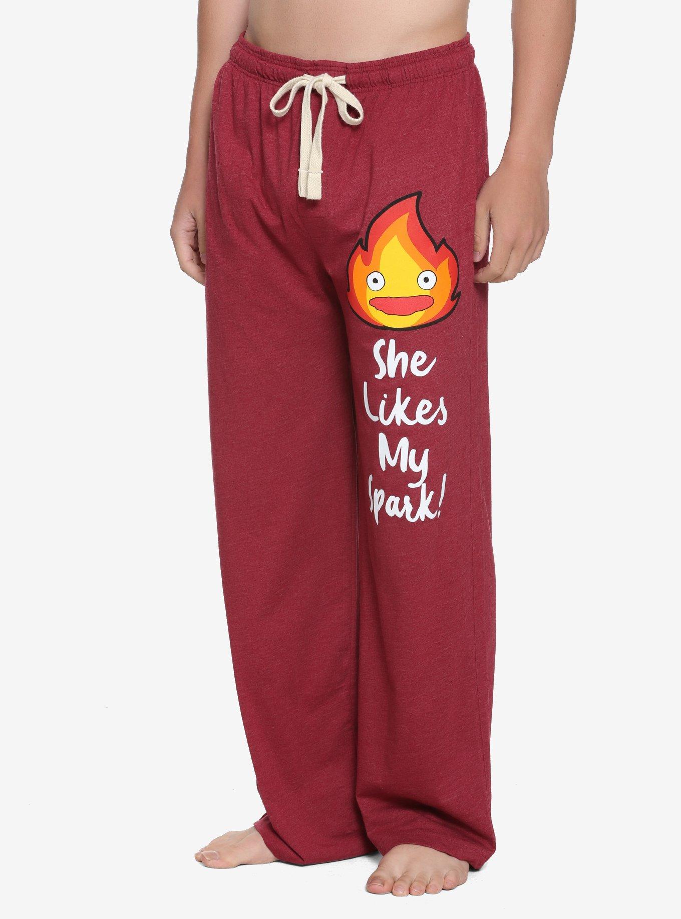 Studio Ghibli Howl's Moving Castle Guys Pajama Pants, BURGUNDY, hi-res