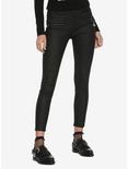 Blackcraft Pentagram Zipper Black Coated Skinny Jeans, BLACK, hi-res