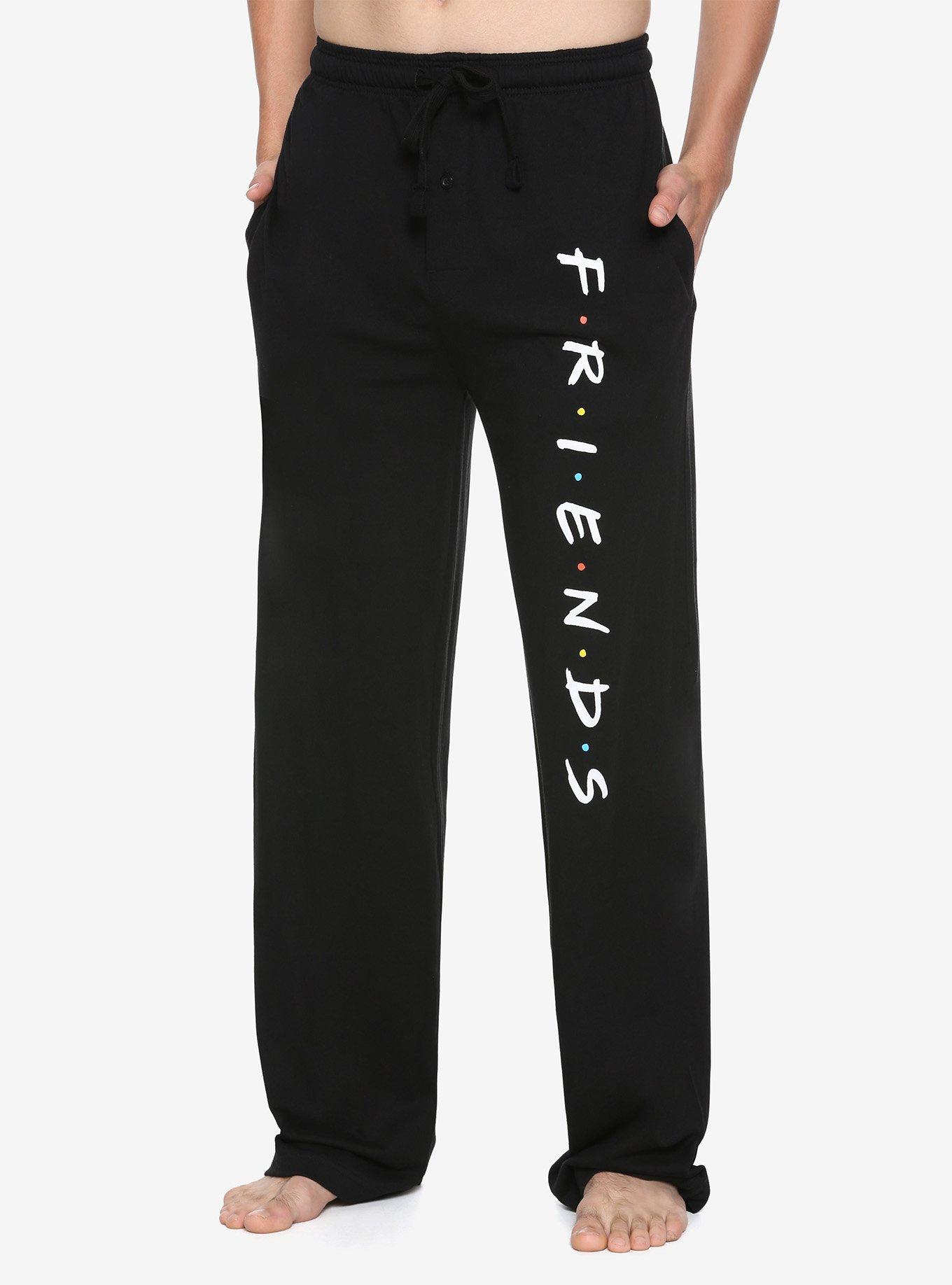 FRIENDS Logo Guys Pajama Pants, BLACK, hi-res