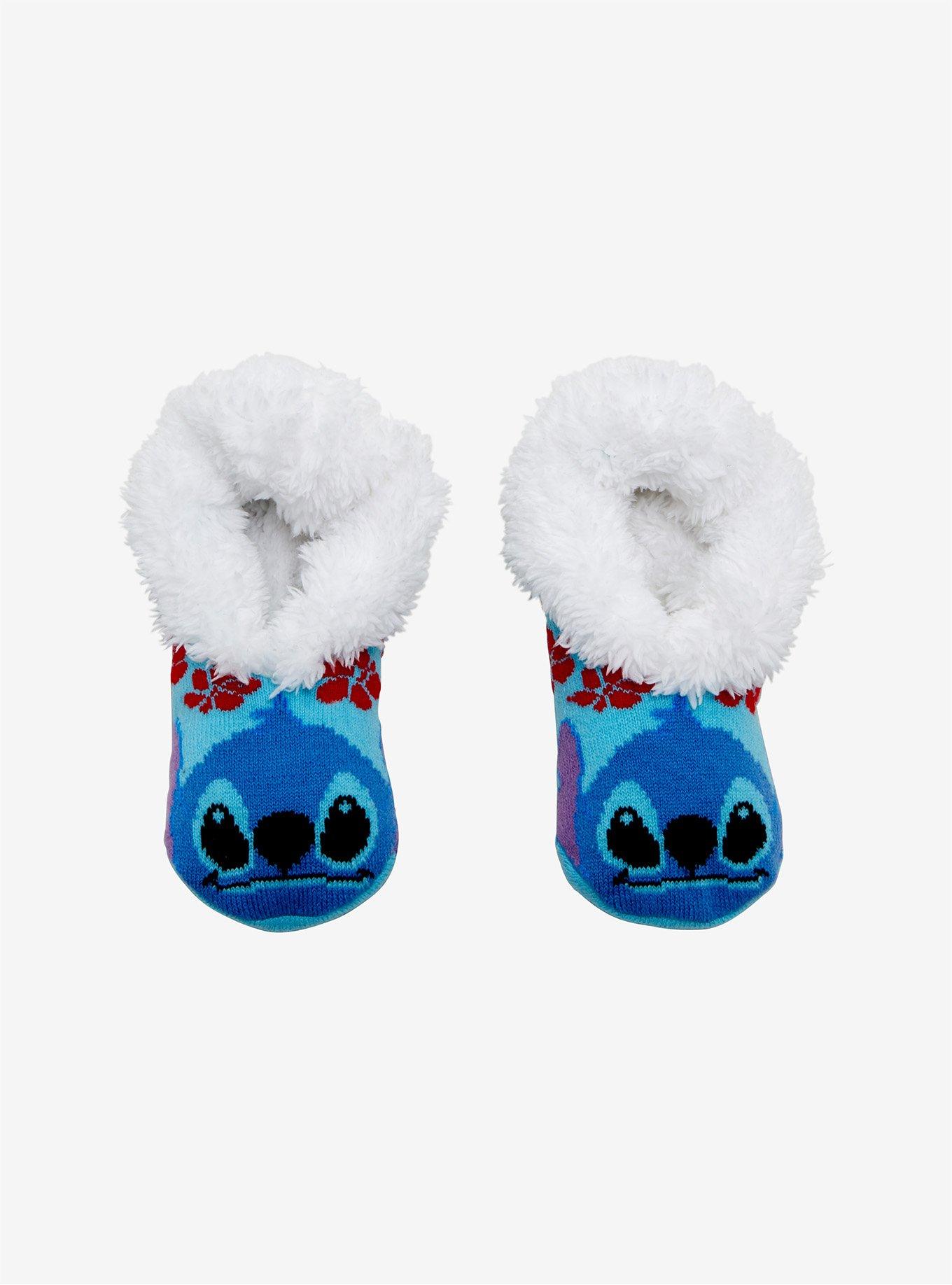 Disney Lilo & Stitch Face & Hibiscus Cozy Slippers, , hi-res