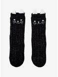 Cozy Black Cat Slipper Socks, , hi-res