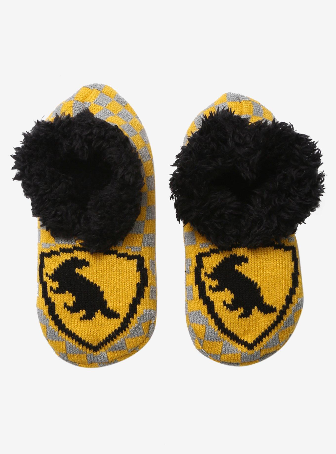 Harry Potter Slip-On Checkered Hufflepuff Cozy Slippers, , hi-res