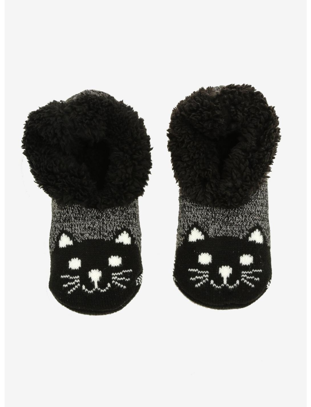 Black Cat Cozy Slippers, , hi-res