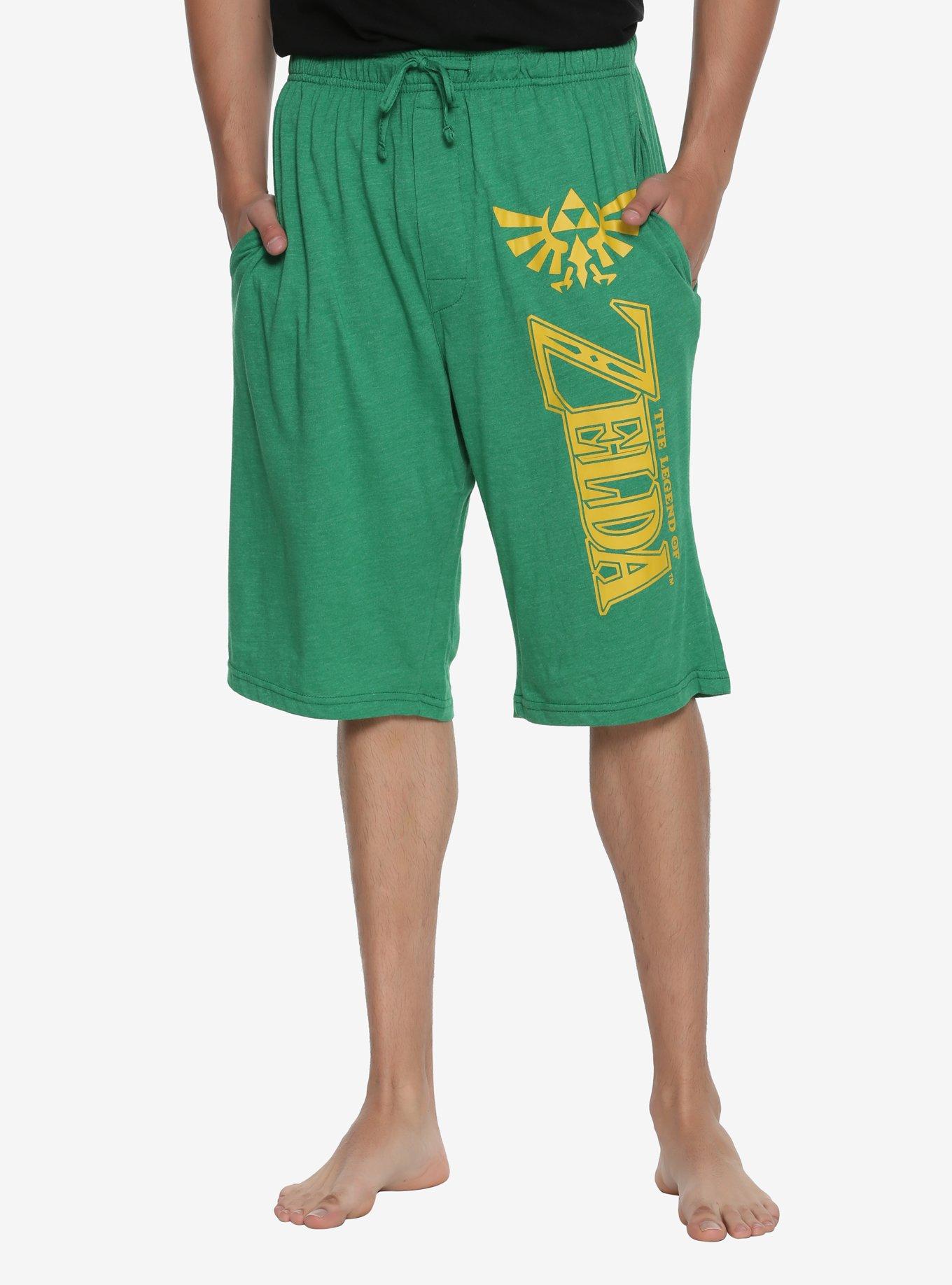 The Legend of Zelda Guys Lounge Shorts, GREEN, hi-res