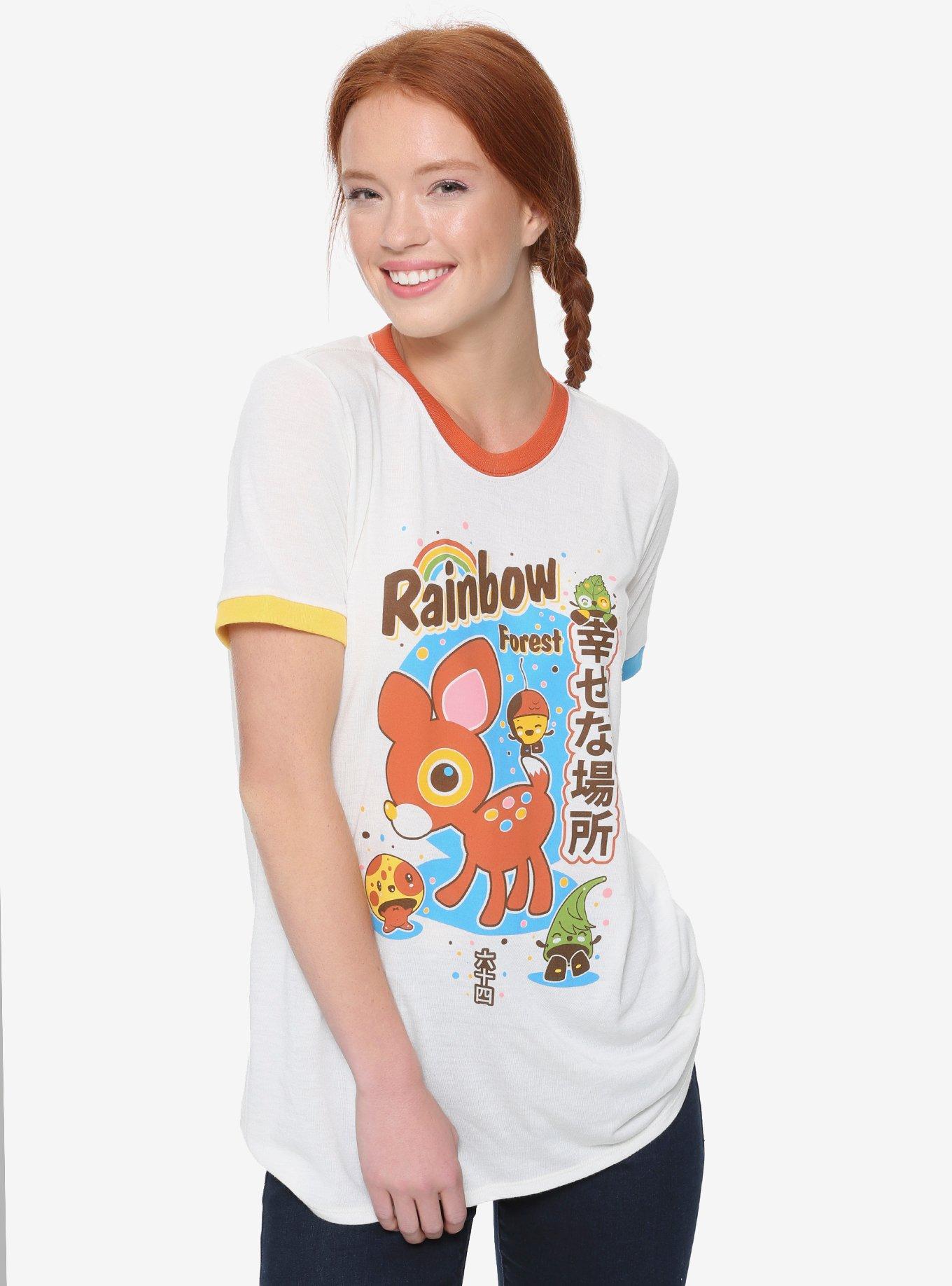 Sanrio x 64 Colors Deery-Lou Womens Ringer Tee - BoxLunch Exclusive, WHITE, hi-res
