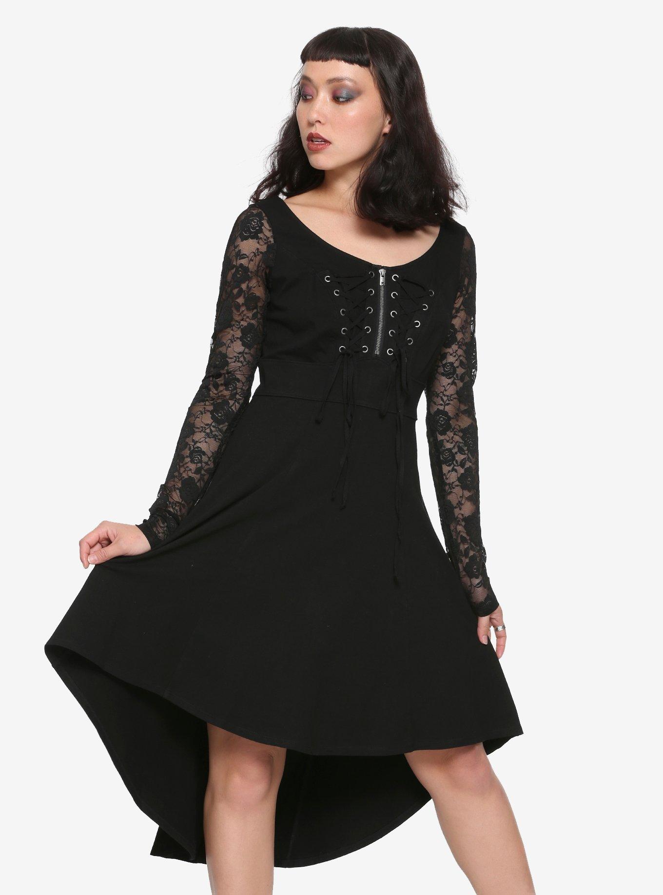 Tripp Black Double Corset Front Hi Low Hem Dress Hot Topic