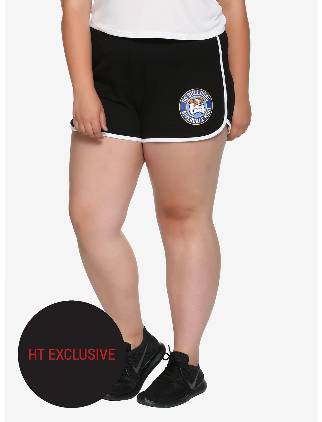 Riverdale High School Bulldog Girls Shorts Plus Size Hot Topic Exclusive, BLACK, hi-res