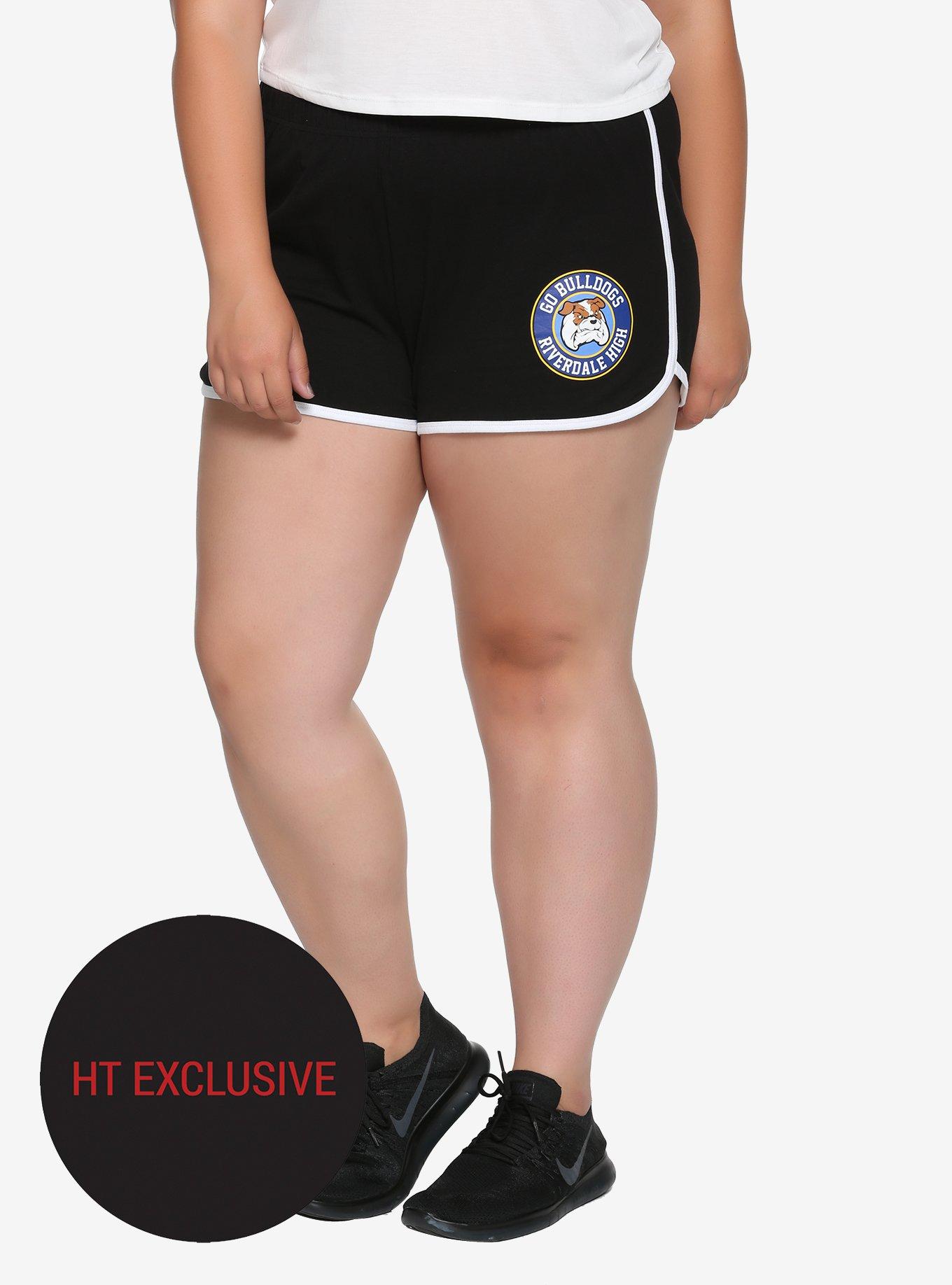 Riverdale High School Bulldog Girls Shorts Plus Size Hot Topic Exclusive, BLACK, hi-res