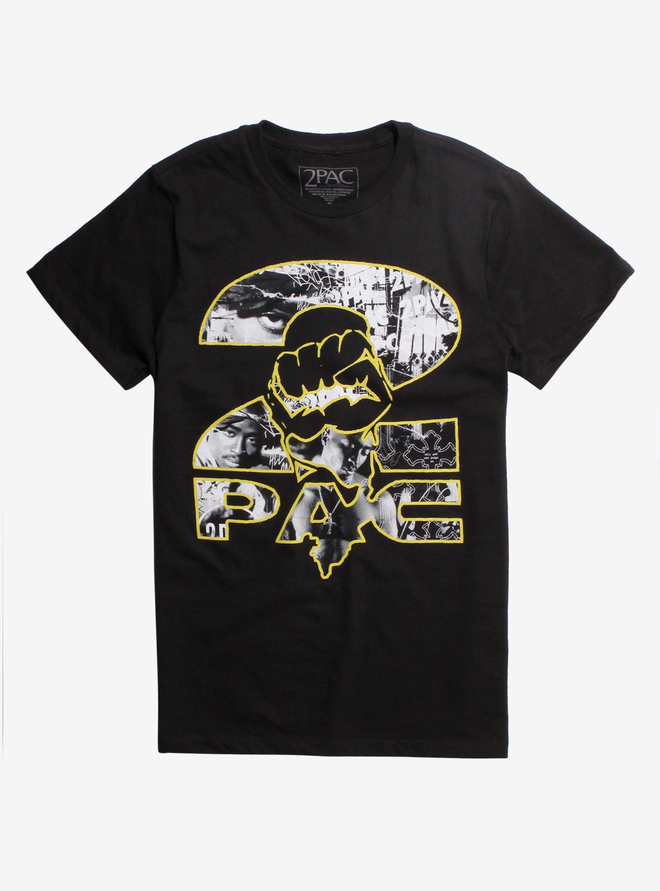 Tupac Fist Photo Logo T-Shirt, BLACK, hi-res
