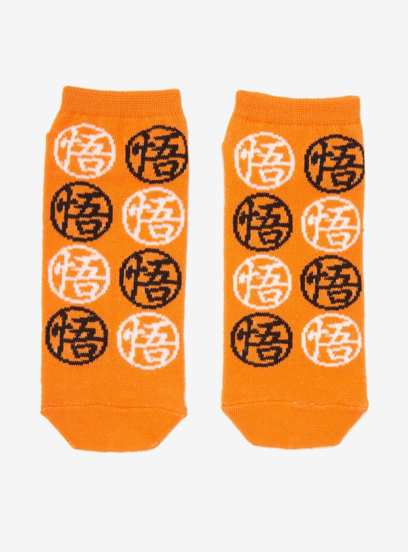 Dragon Ball Z Black & White Goku Symbols No-Show Socks, , hi-res