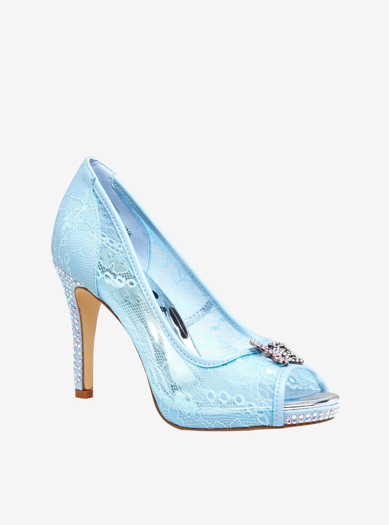 Disney Cinderella Lace Slipper Heels, MULTI, hi-res