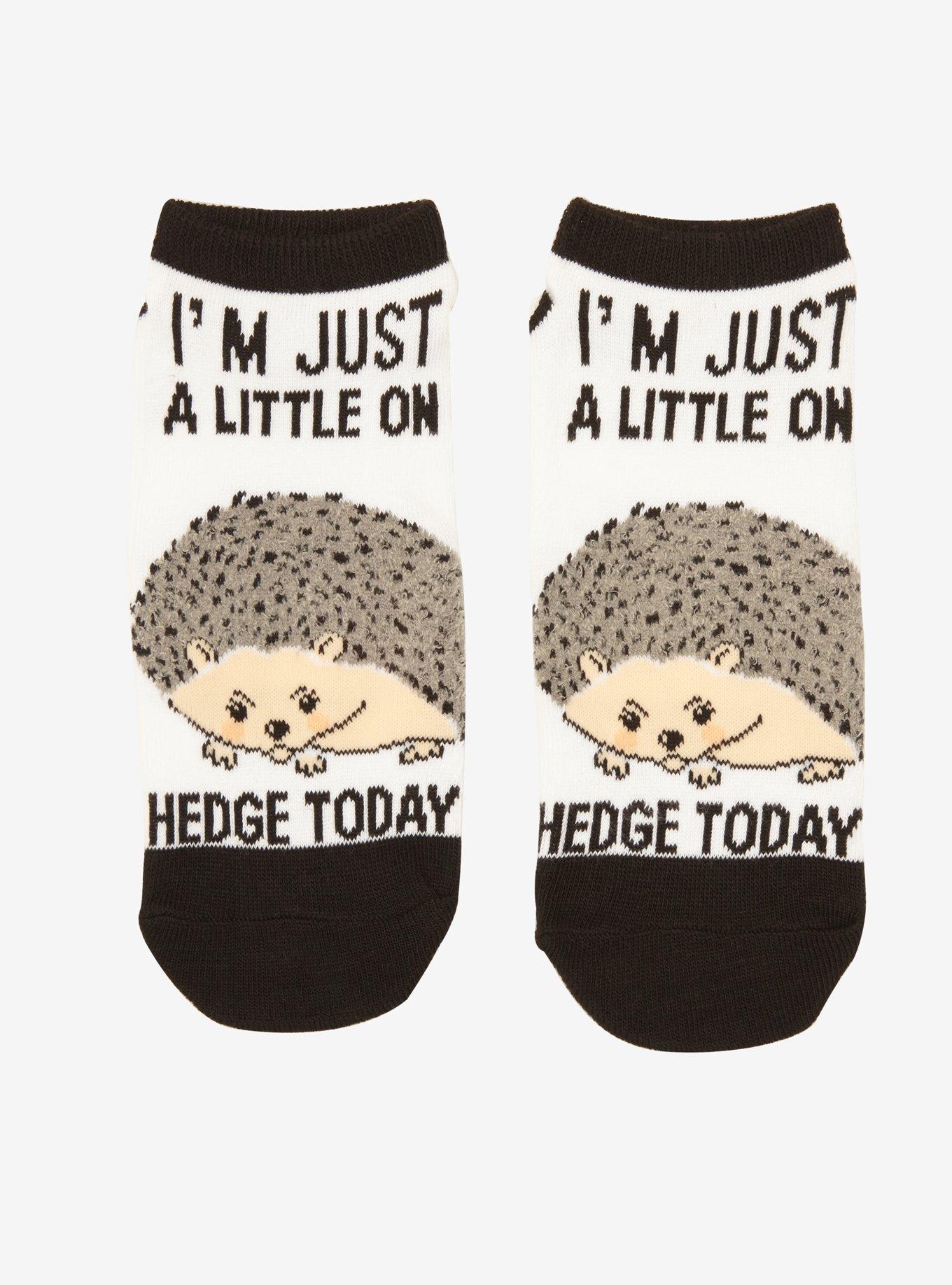 I'm Just A Little On Hedge Today Hedgehog No-Show Socks, , hi-res