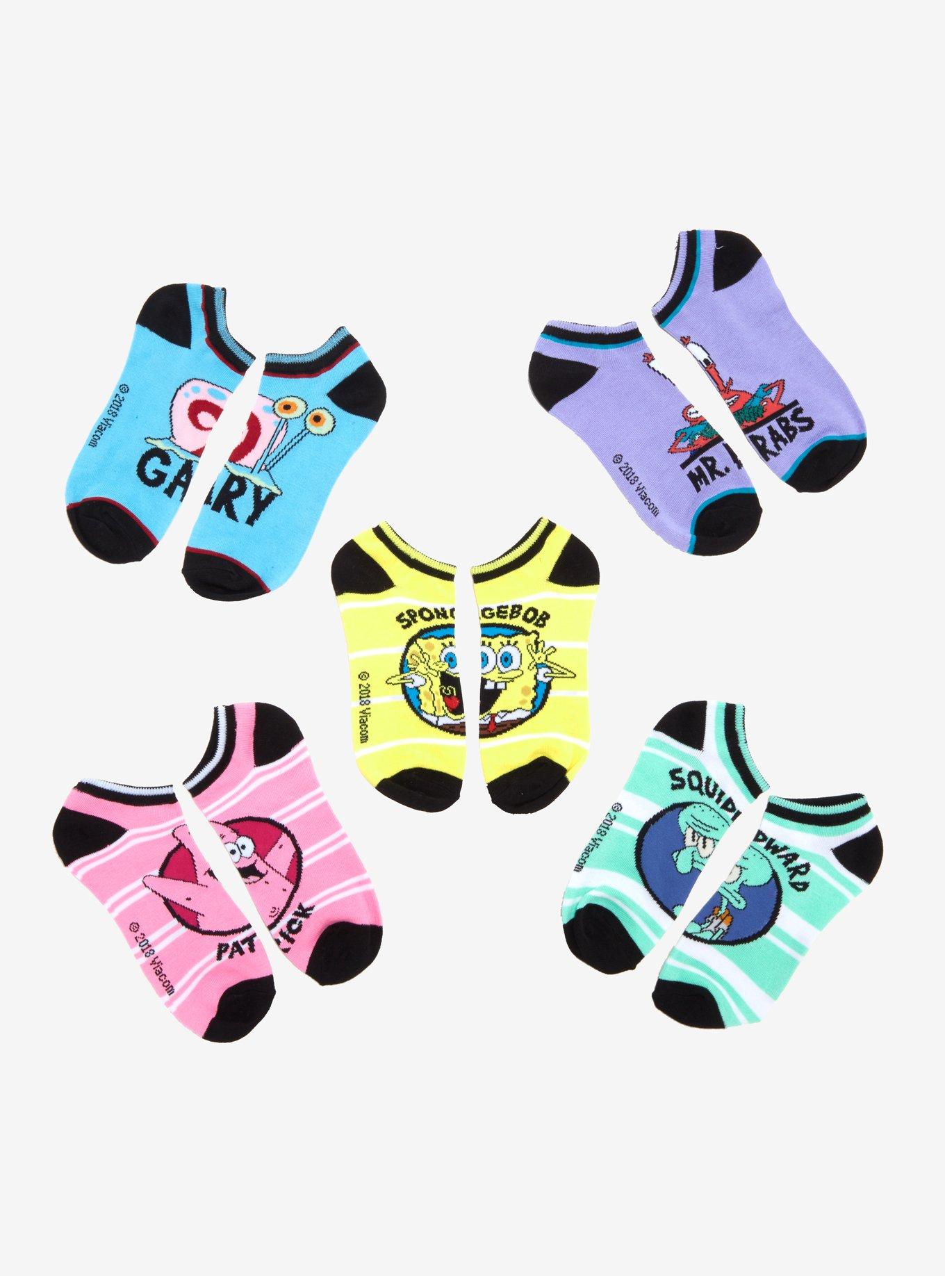 SpongeBob SquarePants No-Show Socks 5 Pair, , hi-res