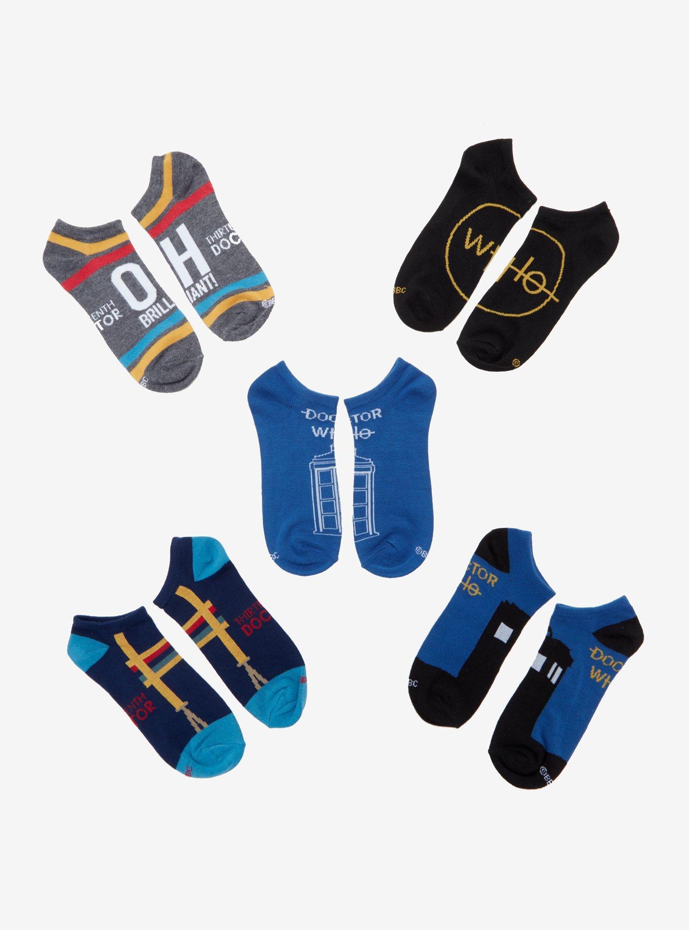 Doctor Who Thirteenth Doctor No-Show Socks 5 Pair, , hi-res