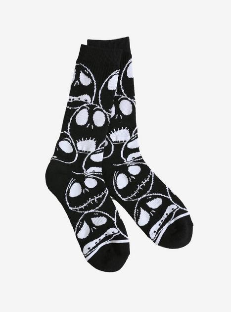 The Nightmare Before Christmas Jack Face Crew Socks | Hot Topic