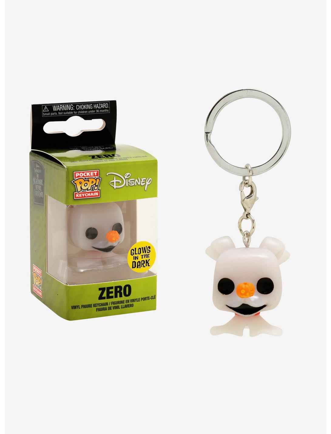 Funko Pocket Pop! The Nightmare Before Christmas Zero Glow-In-The-Dark Key Chain - BoxLunch Exclusive, , hi-res