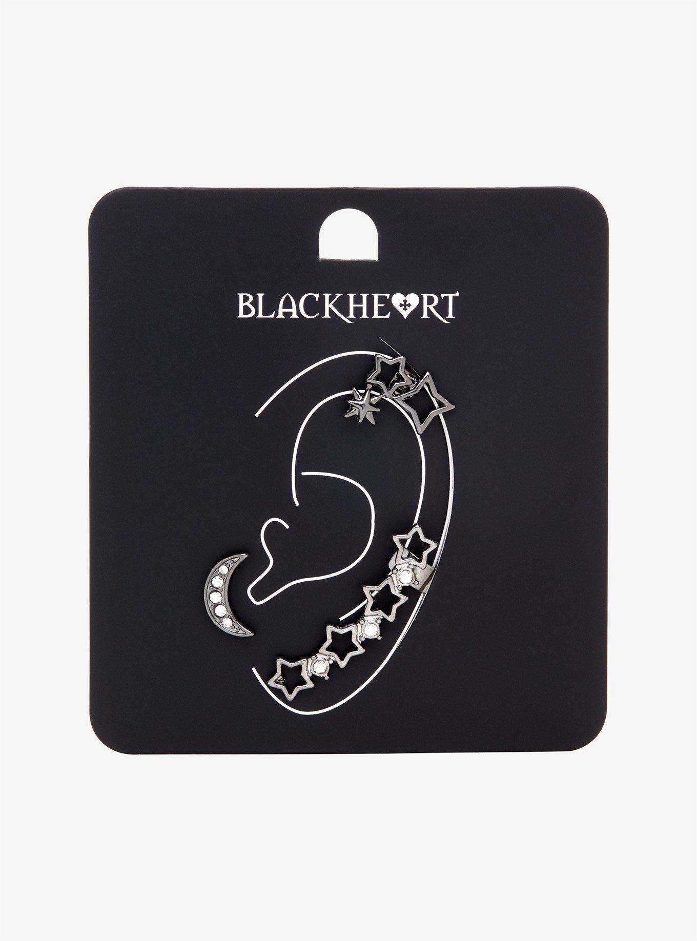 Blackheart Star Ear Climber Cuff, , hi-res