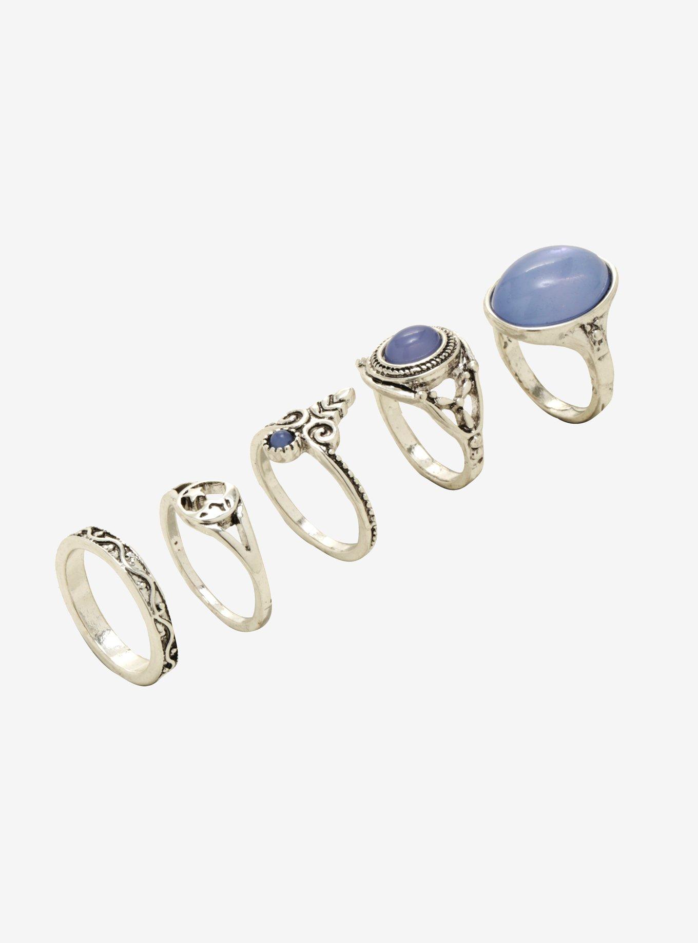 Blackheart Blue Moonstone Ring Set, , hi-res