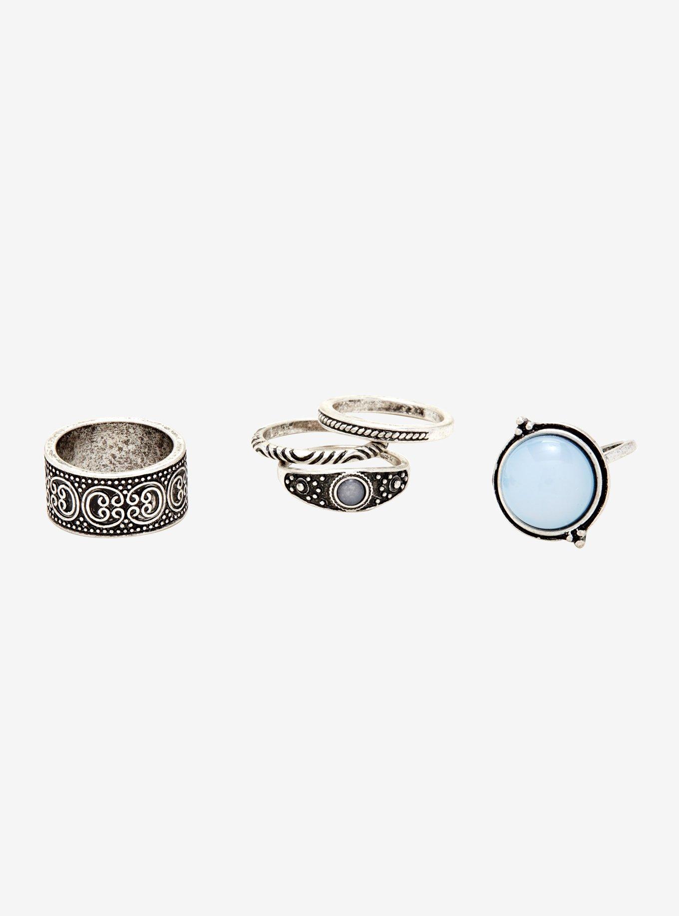 Blackheart Celtic Moonstone Ring Set, , hi-res