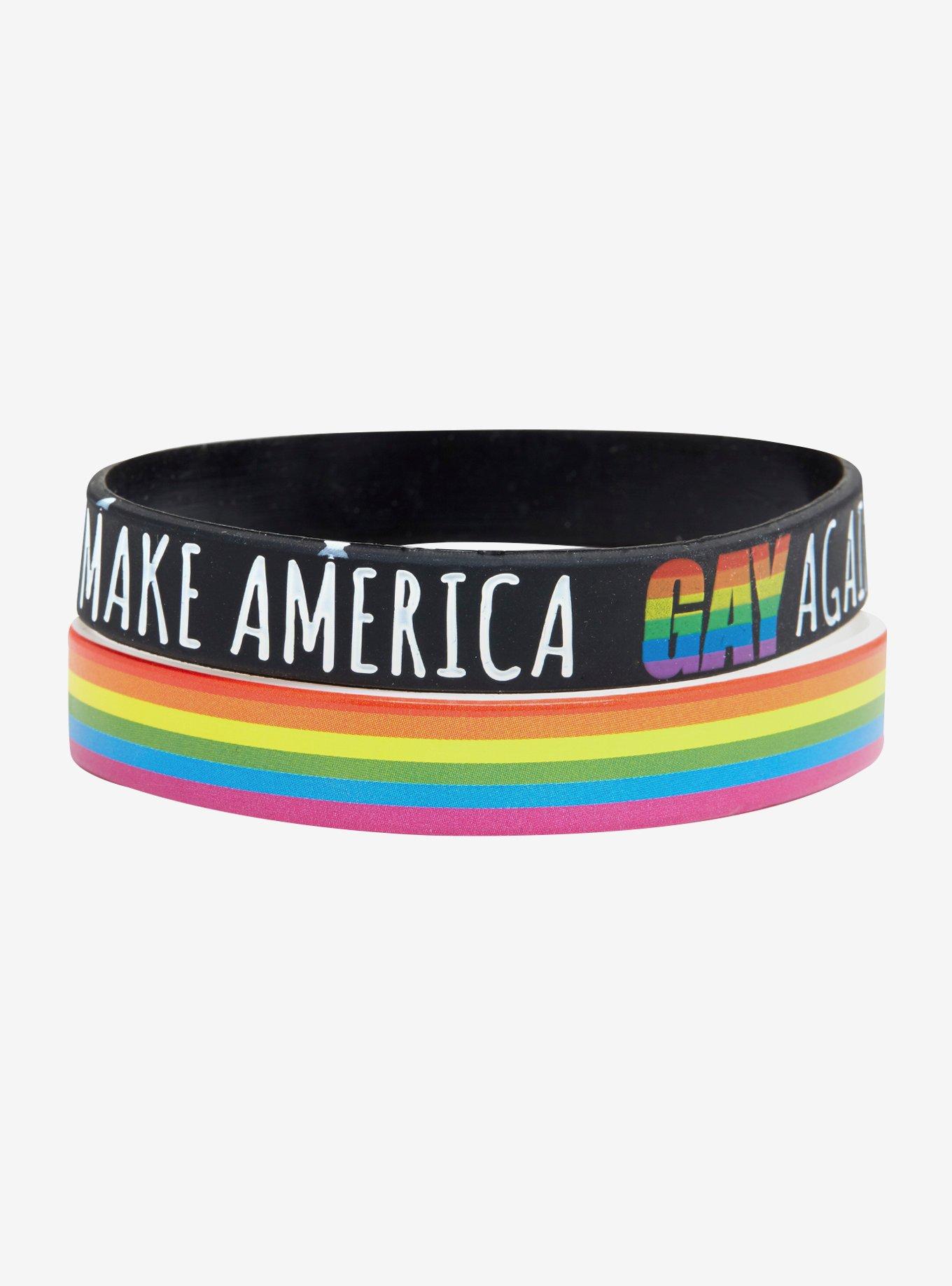 Make America Gay Again Rubber Bracelet Set, , hi-res