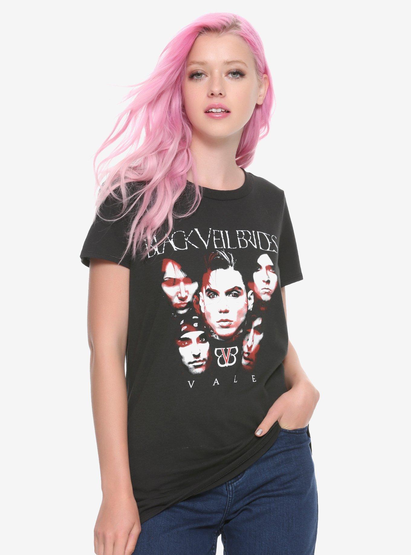 Black Veil Brides Vale Faces Girls T-Shirt, , hi-res