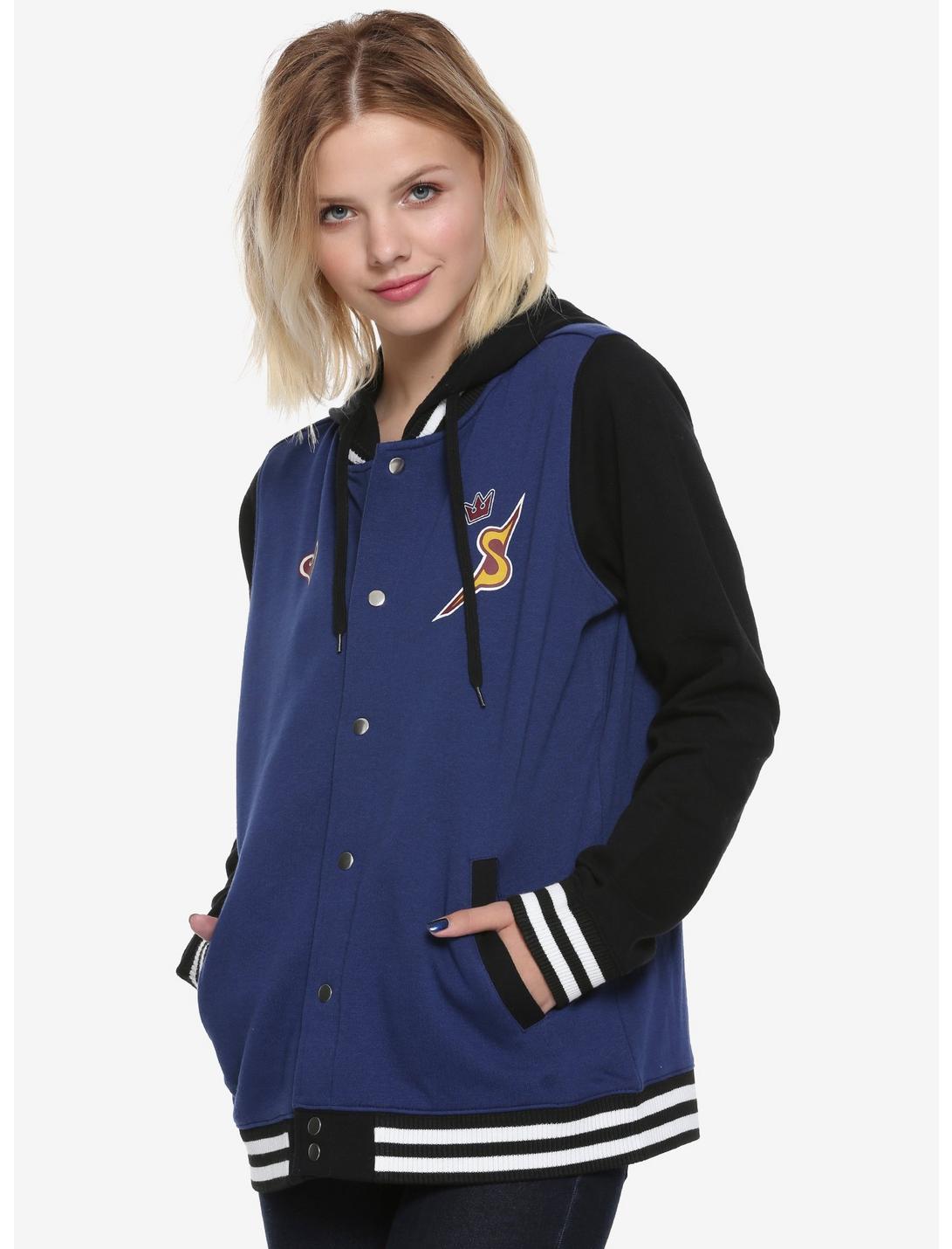 Disney Kingdom Hearts Girls Varsity Jacket, BLUE, hi-res