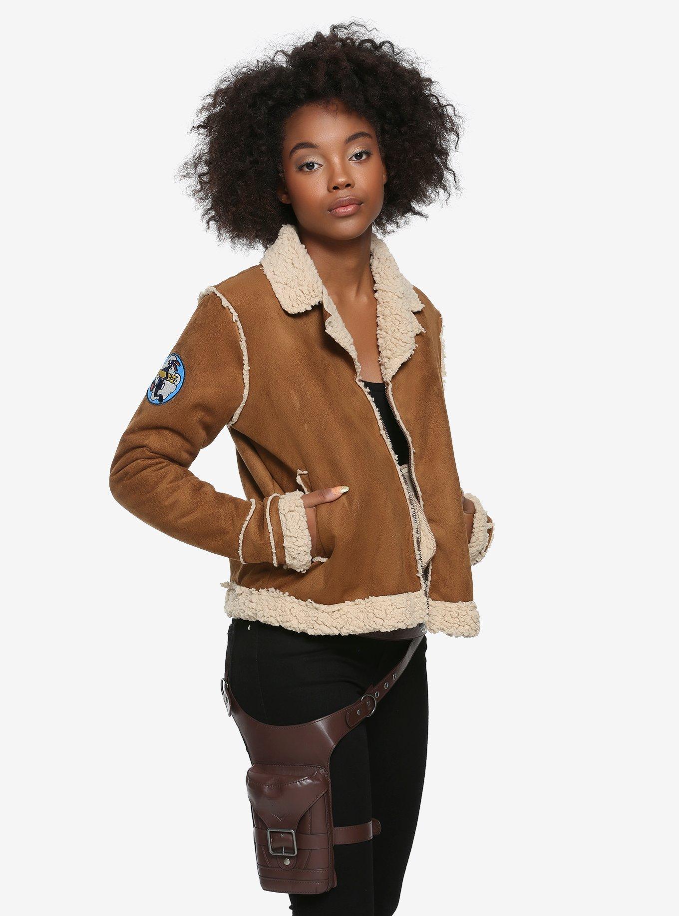 Her Universe Tomb Raider Shadow Of The Tomb Raider Girls Aviator Cosplay Jacket, TAN/BEIGE, hi-res