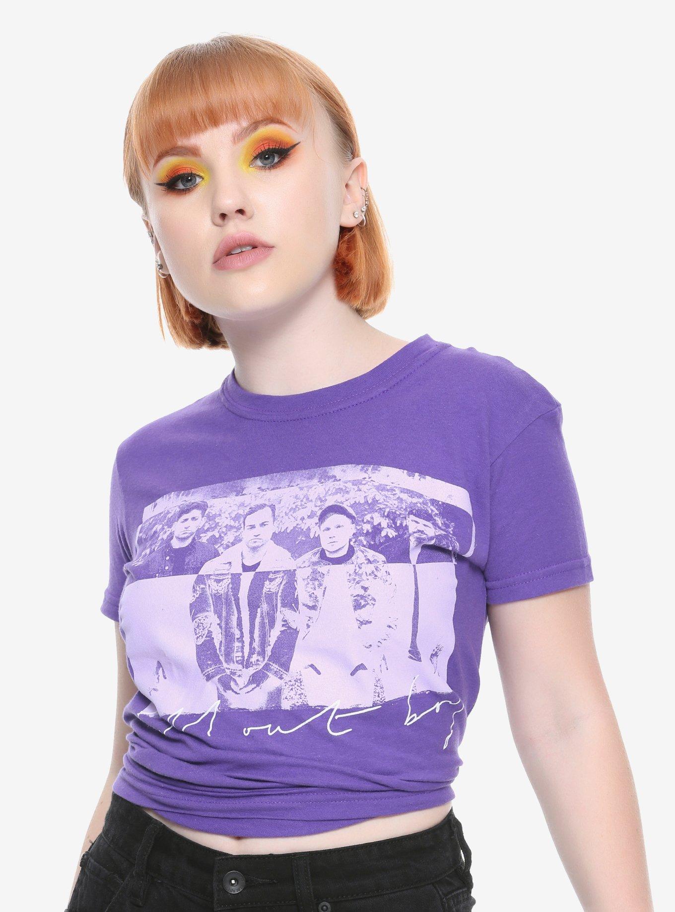 Fall Out Boy Scribble Photo Girls T-Shirt, PURPLE, hi-res