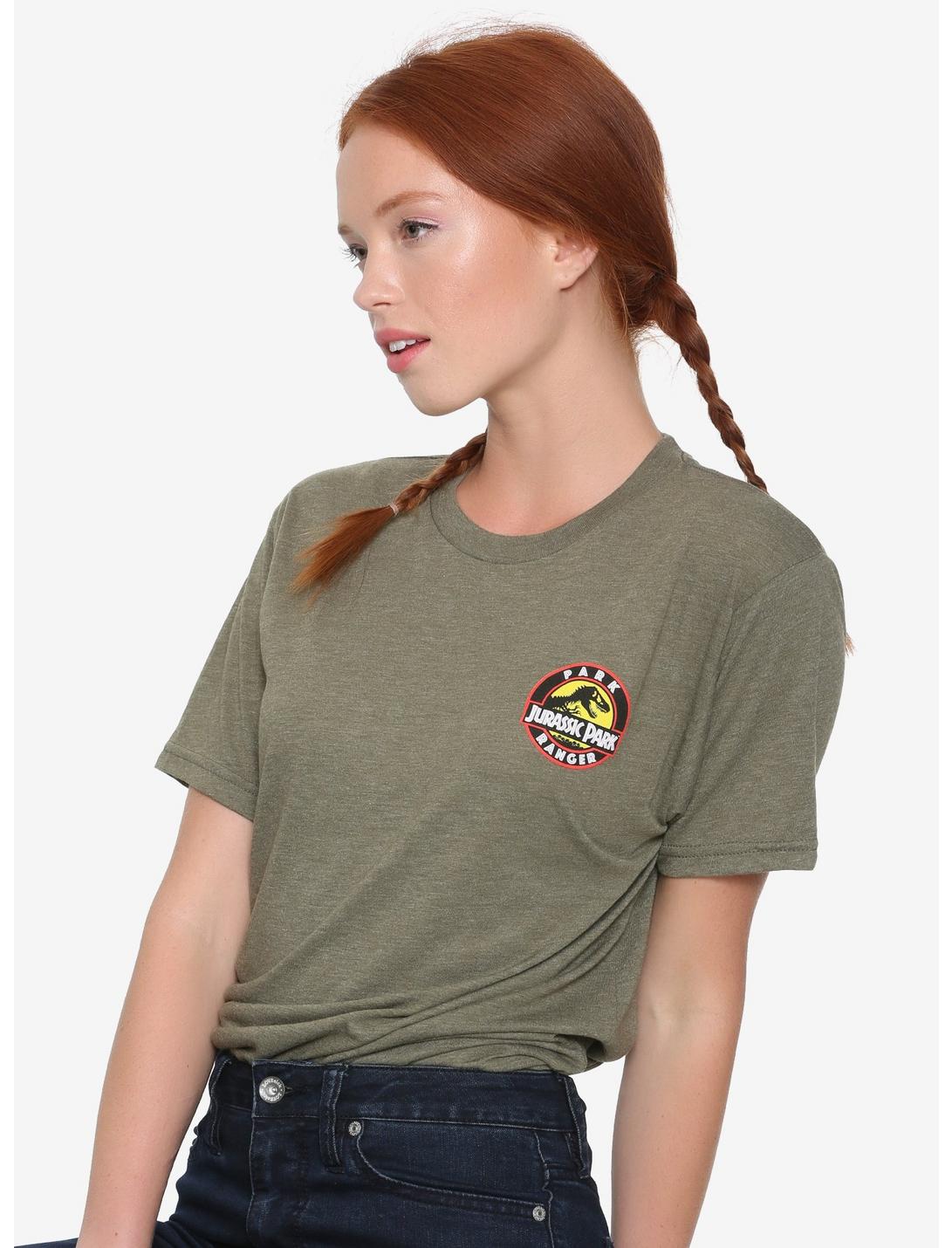 Jurassic Park Ranger Womens Tee - BoxLunch Exclusive, OLIVE, hi-res
